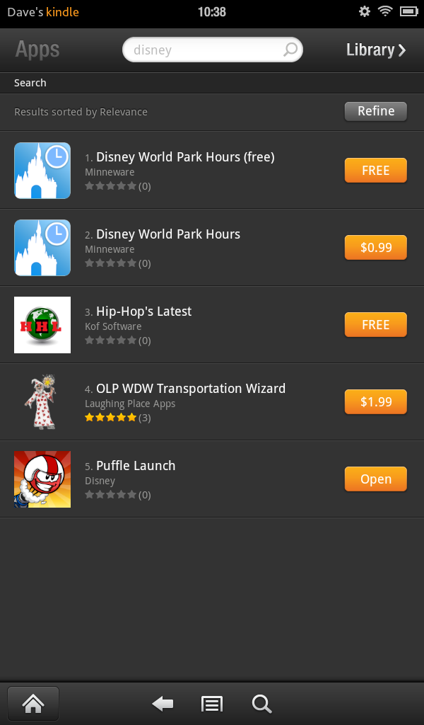 Disney on the Amazon Kindle Fire